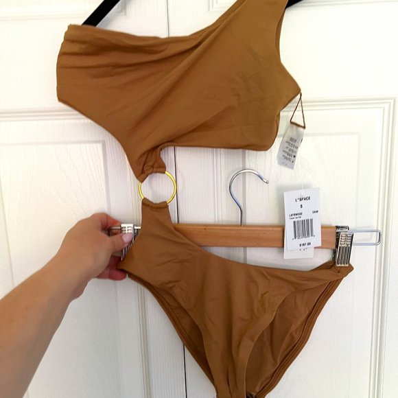 NWT X TESSA BROOKS One Piece Swimsuit, Camel - Picture 5 of 9